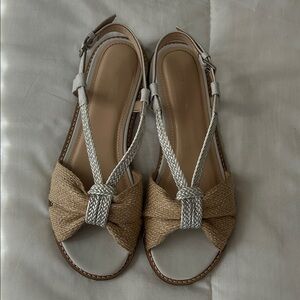 Elegant Tan and Silver Women's Sandals